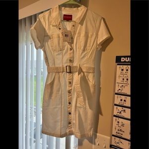 Brand new Guess denim dress. Super cute and flattering!